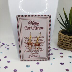 Hand Made Earrings Cute Face Raindeer